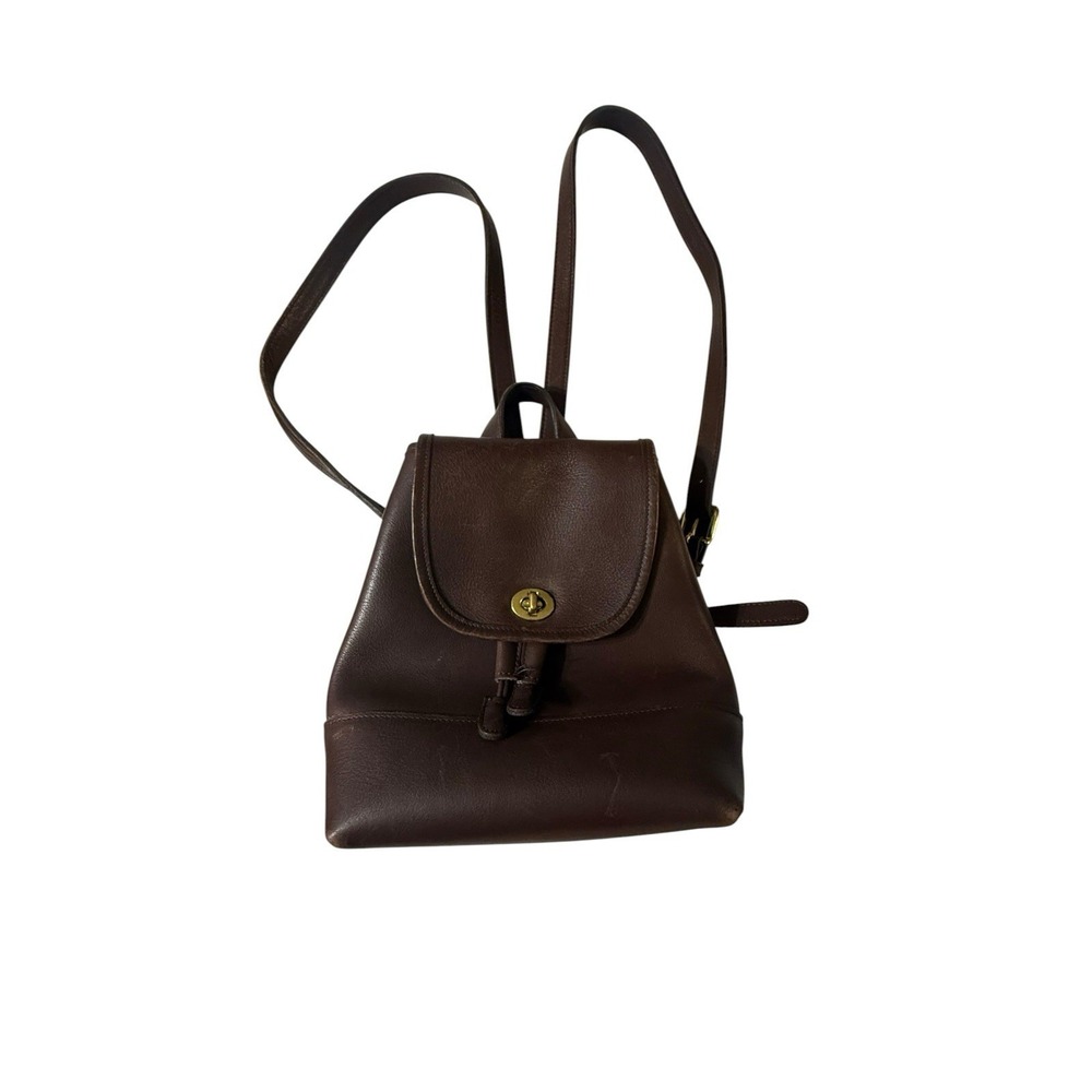 Coach 9960 Backpack Brown Leather Turnlock Vintage Women's Bags Used